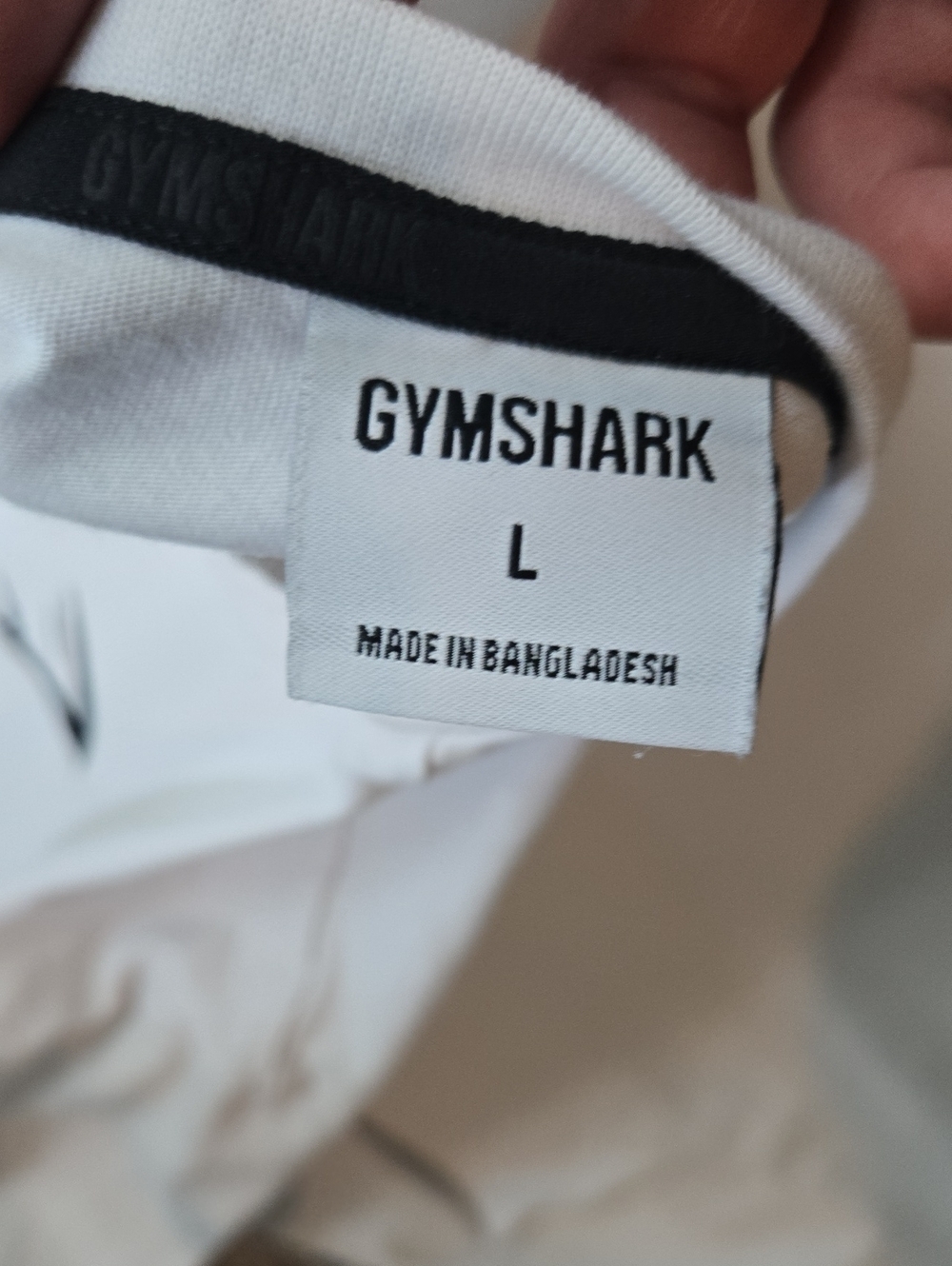Gymshark White Short Sleeve Tee with Small Black Logo - Picture 2 of 3